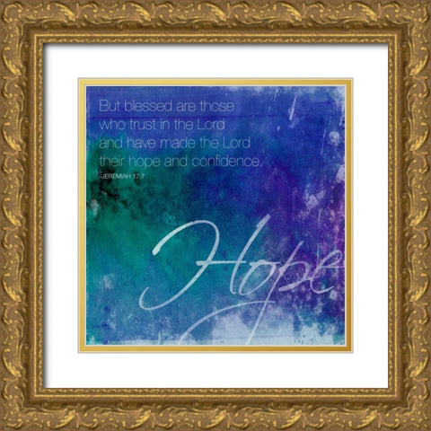 Watercolor Hope Gold Ornate Wood Framed Art Print with Double Matting by Grey, Jace