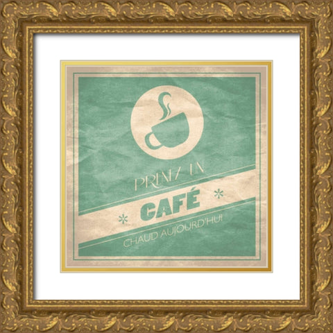 Coffee French C2 Gold Ornate Wood Framed Art Print with Double Matting by Grey, Jace