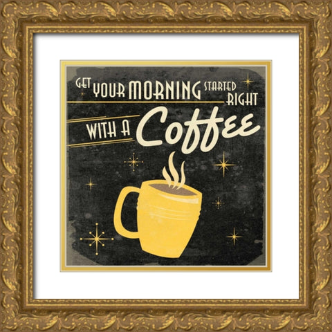 Coffee Gold Ornate Wood Framed Art Print with Double Matting by Grey, Jace