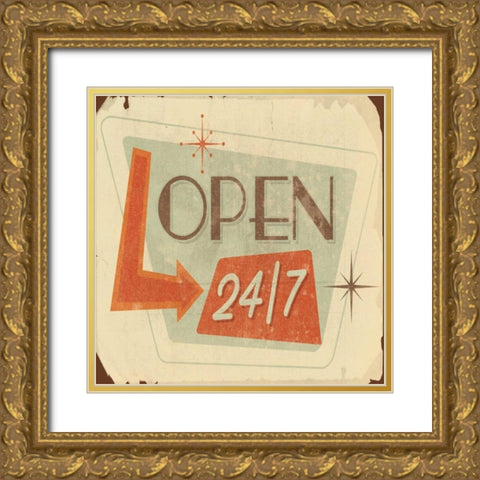 Open Gold Ornate Wood Framed Art Print with Double Matting by Grey, Jace