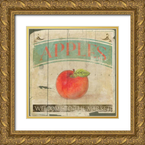 Apples Gold Ornate Wood Framed Art Print with Double Matting by Grey, Jace