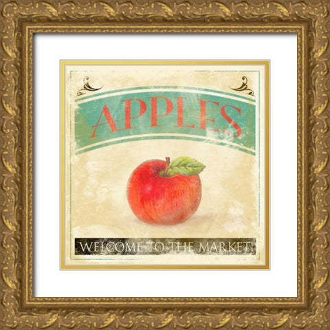 Apples Gold Ornate Wood Framed Art Print with Double Matting by Grey, Jace