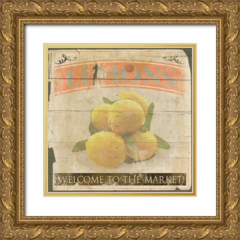 Lemons 2 Gold Ornate Wood Framed Art Print with Double Matting by Grey, Jace
