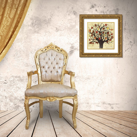Fall Tree Gold Ornate Wood Framed Art Print with Double Matting by Grey, Jace