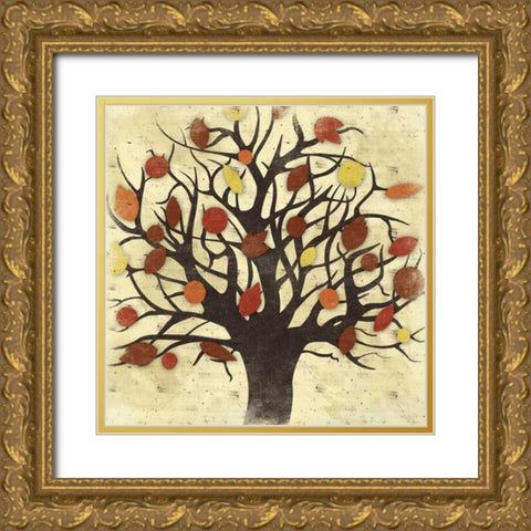 Fall Tree Gold Ornate Wood Framed Art Print with Double Matting by Grey, Jace