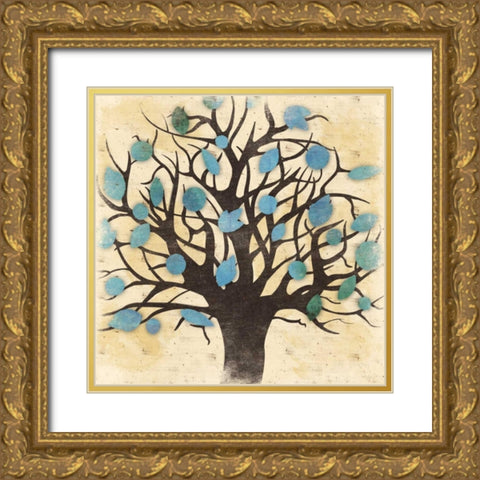 Tree Gold Ornate Wood Framed Art Print with Double Matting by Grey, Jace