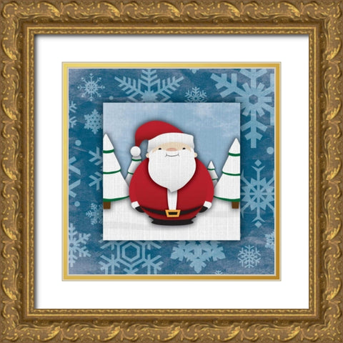 Santa Gold Ornate Wood Framed Art Print with Double Matting by Grey, Jace