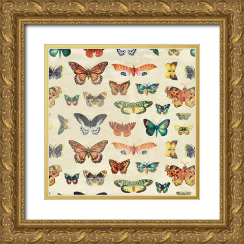 Butterfly 2 Gold Ornate Wood Framed Art Print with Double Matting by Grey, Jace