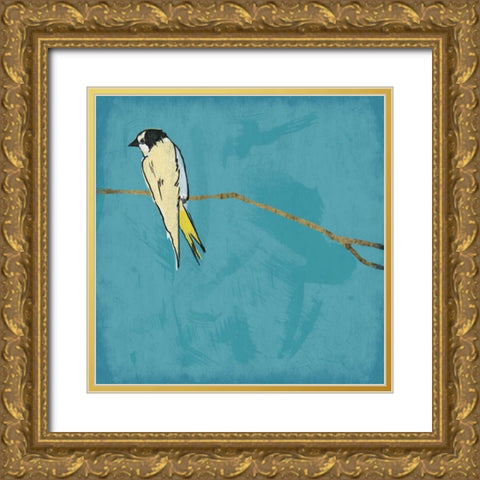 Birds on branch Gold Ornate Wood Framed Art Print with Double Matting by Grey, Jace