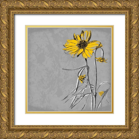 Flowers 4 Gold Ornate Wood Framed Art Print with Double Matting by Grey, Jace