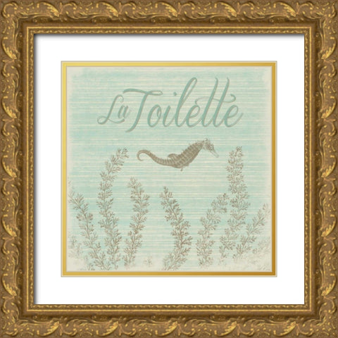 Bath sea Gold Ornate Wood Framed Art Print with Double Matting by Grey, Jace