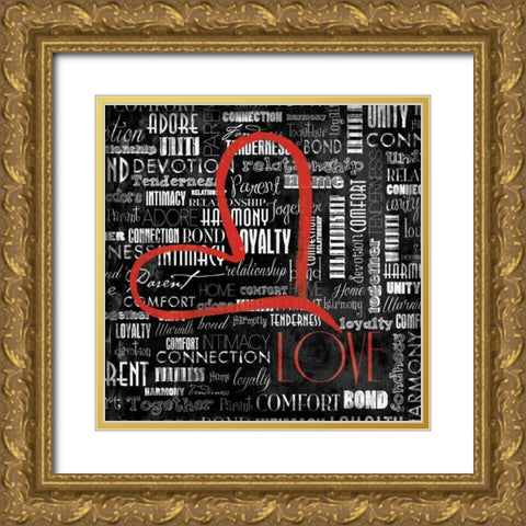 LOVE Gold Ornate Wood Framed Art Print with Double Matting by Grey, Jace