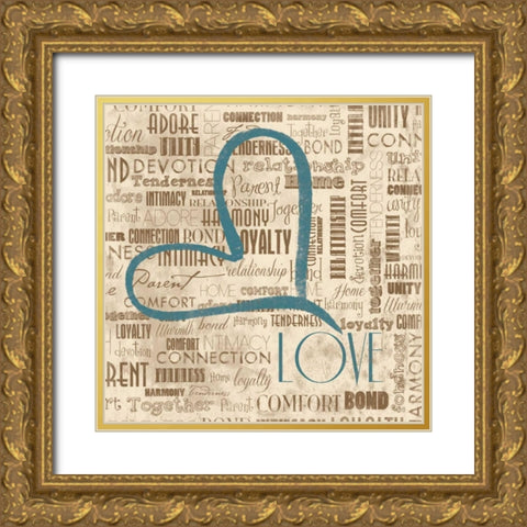 LOVE Gold Ornate Wood Framed Art Print with Double Matting by Grey, Jace