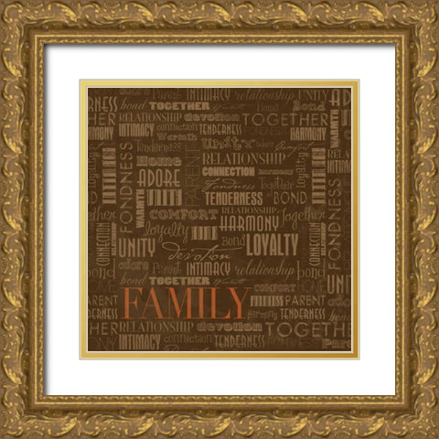 FAMILY Gold Ornate Wood Framed Art Print with Double Matting by Grey, Jace