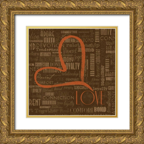 LOVE Gold Ornate Wood Framed Art Print with Double Matting by Grey, Jace