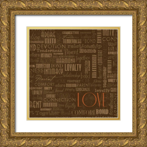 LOVE Gold Ornate Wood Framed Art Print with Double Matting by Grey, Jace