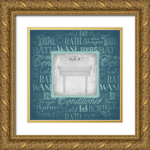 SINK Gold Ornate Wood Framed Art Print with Double Matting by Grey, Jace