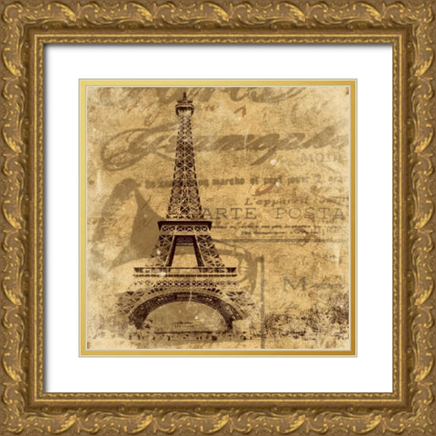 Paris1 Gold Ornate Wood Framed Art Print with Double Matting by Grey, Jace