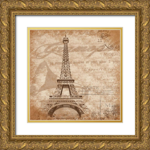 Paris Gold Ornate Wood Framed Art Print with Double Matting by Grey, Jace