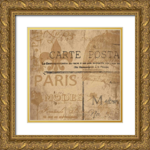 Paris B Gold Ornate Wood Framed Art Print with Double Matting by Grey, Jace
