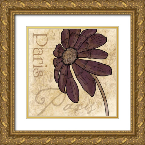 Paris 9 Gold Ornate Wood Framed Art Print with Double Matting by Grey, Jace