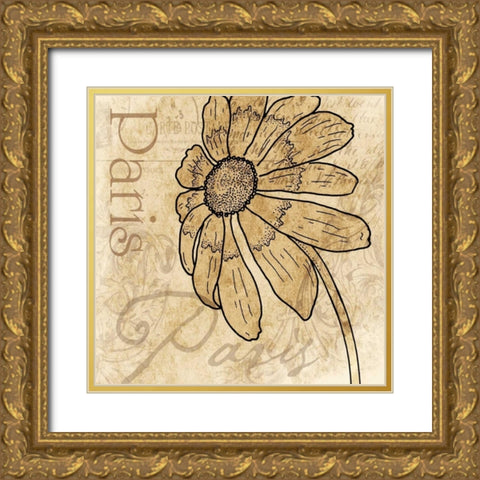 Paris 9 Gold Ornate Wood Framed Art Print with Double Matting by Grey, Jace