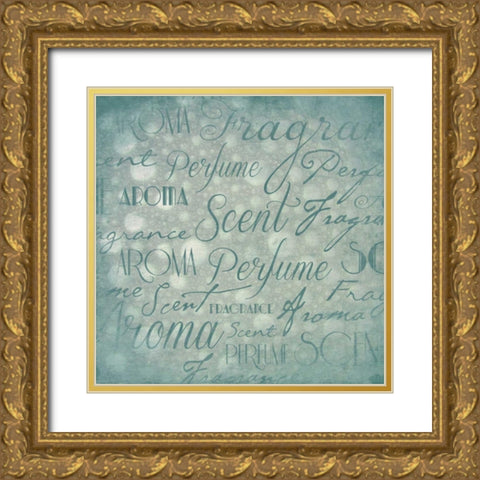 Typography  bubbles Gold Ornate Wood Framed Art Print with Double Matting by Grey, Jace