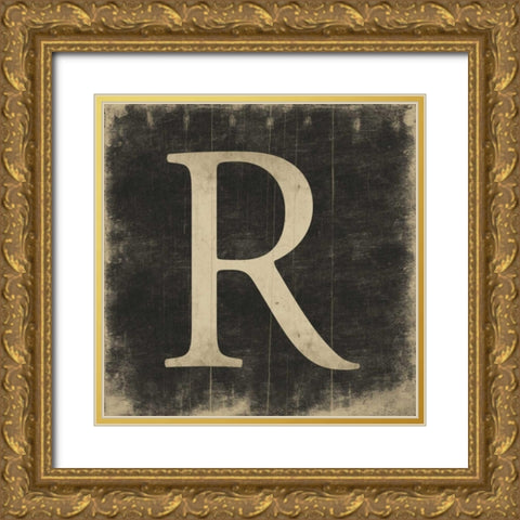 R Gold Ornate Wood Framed Art Print with Double Matting by Grey, Jace