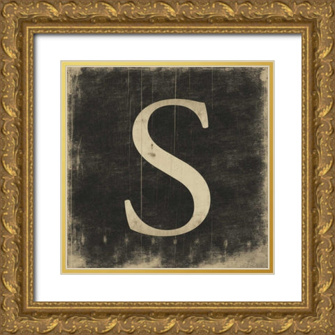 S Gold Ornate Wood Framed Art Print with Double Matting by Grey, Jace