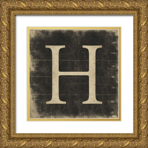 H Gold Ornate Wood Framed Art Print with Double Matting by Grey, Jace