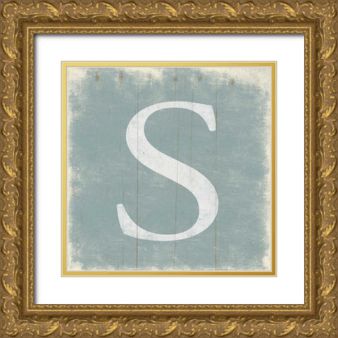 S Gold Ornate Wood Framed Art Print with Double Matting by Grey, Jace