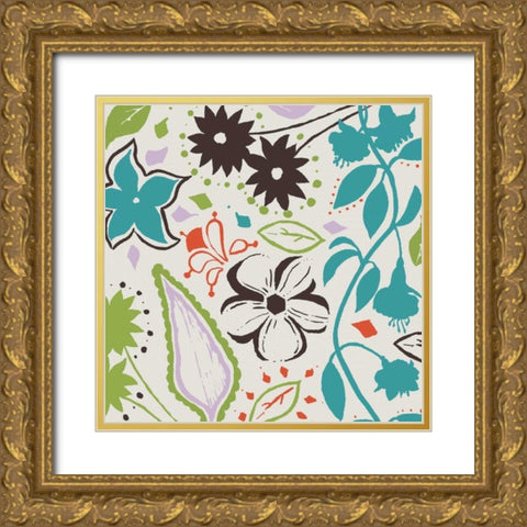 Basic Floral 6 Gold Ornate Wood Framed Art Print with Double Matting by Grey, Jace