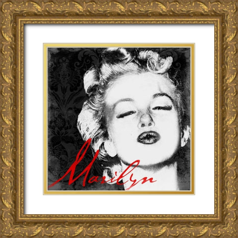 Marilyn Gold Ornate Wood Framed Art Print with Double Matting by Grey, Jace