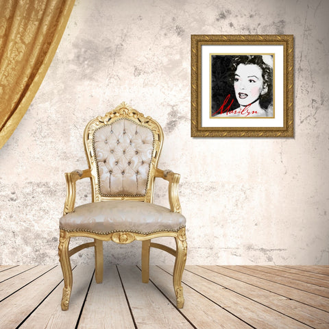 Marilyn Makeup Gold Ornate Wood Framed Art Print with Double Matting by Grey, Jace