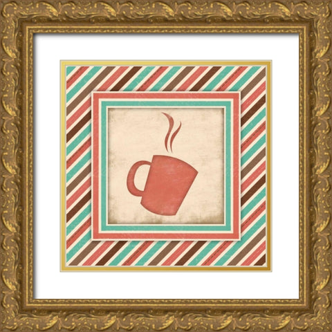 COFFEE Gold Ornate Wood Framed Art Print with Double Matting by Grey, Jace