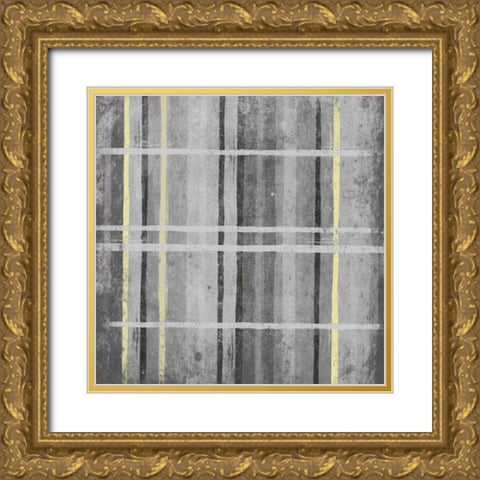 YG Stripes Gold Ornate Wood Framed Art Print with Double Matting by Grey, Jace