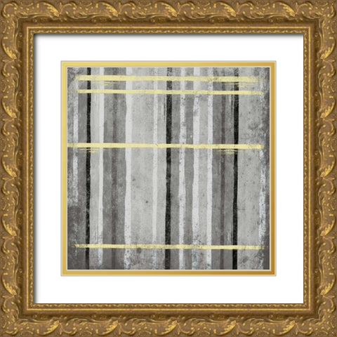 YG Stripes Gold Ornate Wood Framed Art Print with Double Matting by Grey, Jace