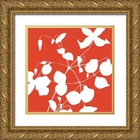 Simle florals 4 Gold Ornate Wood Framed Art Print with Double Matting by Grey, Jace