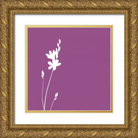 Simle florals 5 Gold Ornate Wood Framed Art Print with Double Matting by Grey, Jace