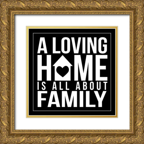 Home 1 Gold Ornate Wood Framed Art Print with Double Matting by Grey, Jace