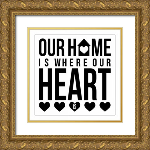 Home 4 Gold Ornate Wood Framed Art Print with Double Matting by Grey, Jace