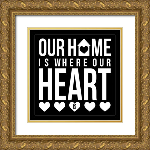Home 2 Gold Ornate Wood Framed Art Print with Double Matting by Grey, Jace