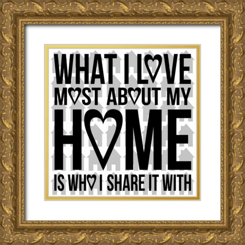 Home Gold Ornate Wood Framed Art Print with Double Matting by Grey, Jace