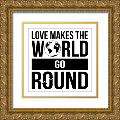 WORLD Gold Ornate Wood Framed Art Print with Double Matting by Grey, Jace