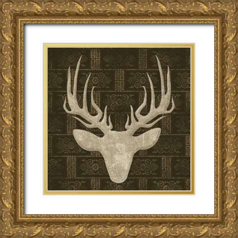 Deer 2 Gold Ornate Wood Framed Art Print with Double Matting by Grey, Jace