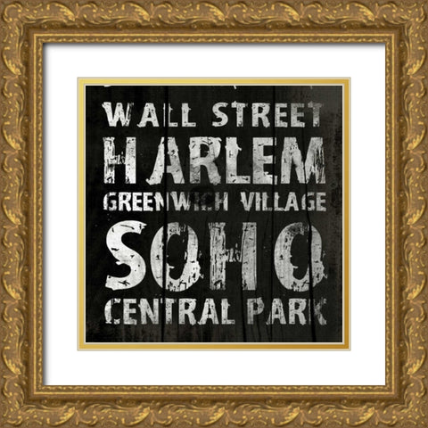 NEW YORK2 Gold Ornate Wood Framed Art Print with Double Matting by Grey, Jace