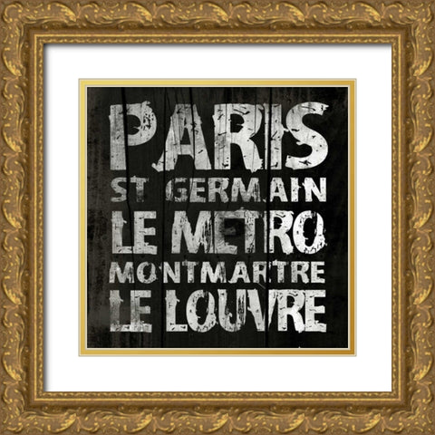 PARIS1 Gold Ornate Wood Framed Art Print with Double Matting by Grey, Jace