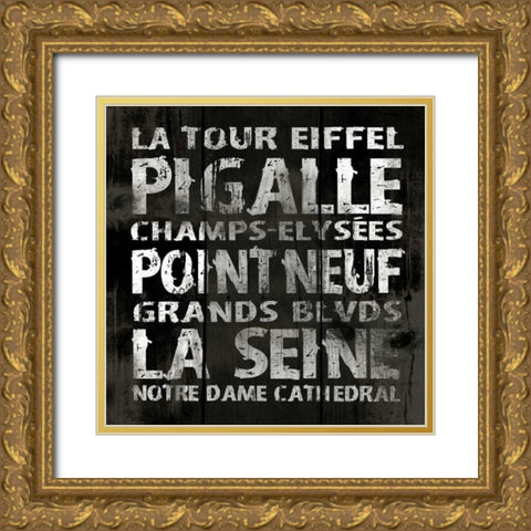 PARIS 2 Gold Ornate Wood Framed Art Print with Double Matting by Grey, Jace