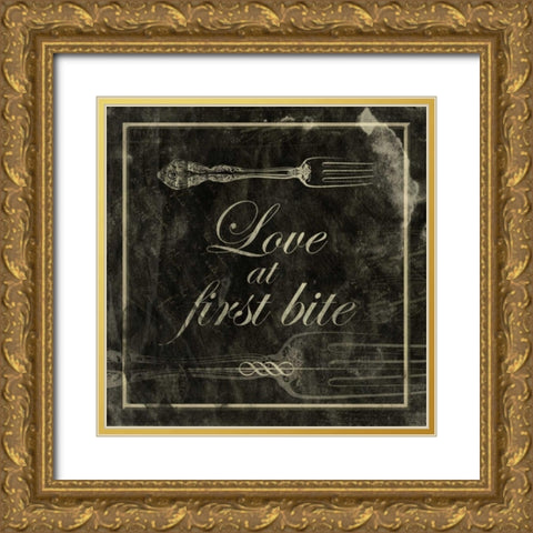 Love at first bite Gold Ornate Wood Framed Art Print with Double Matting by Grey, Jace