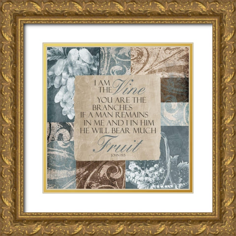 Vine Friut Gold Ornate Wood Framed Art Print with Double Matting by Grey, Jace
